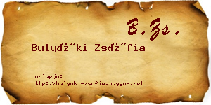 Bulyáki Zsófia névjegykártya